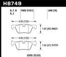 Hawk HP+ Sport Rear Brake Pads - 13-14 BMW 328i/328i xDrive / 2014 428i/428i xDrive - HB749N.648