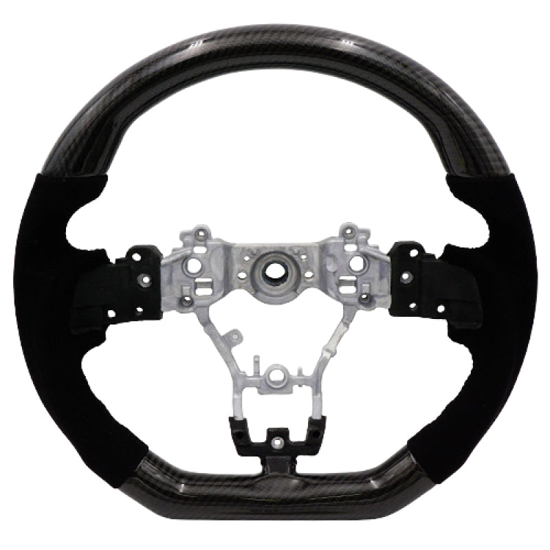 Blox Racing 15-21 Subaru WRX/STI Carbon/Alcantara Steering Wheel Black Stitching - BXSW-50010-B