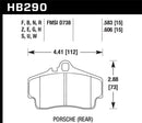Hawk DTC-30 Race Rear Brake Pads - 99-08 Porsche 911 (996) Carrera 4 / 97-04 Porsche Boxster s - HB290W.606
