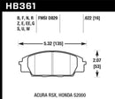Hawk HPS 5.0 Street Front Brake Pads - 2002-2006 Acura RSX Type-S - HB361B.622