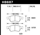 Hawk HPS Street Front Brake Pads - 04-10 Audi A8 Quattro / 07-11 S6 / 07-10 S8 / 04-06 VW Phaeton - HB687F.750