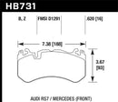 Hawk Ceramic Street Front Brake Pads - 13-16 Mercedes SL Class / 16-17 Audi RS7 - HB731Z.620