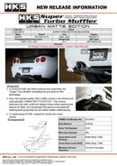 HKS 99-02 Nissan Skyline GT-R GF-BNR34 RB26DETT URBAN MATTE Edition Super Turbo Muffler
