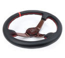 NRG CARBON FIBER STEERING WHEEL 350mm Red Carbon Fiber, Red stiching, Red center mark, Leather - RST-036CF-RD