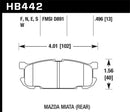 Hawk HP+ Sport Rear Brake Pads - 01-02 Miata w/ Sport Suspension (D891) - HB442N.496