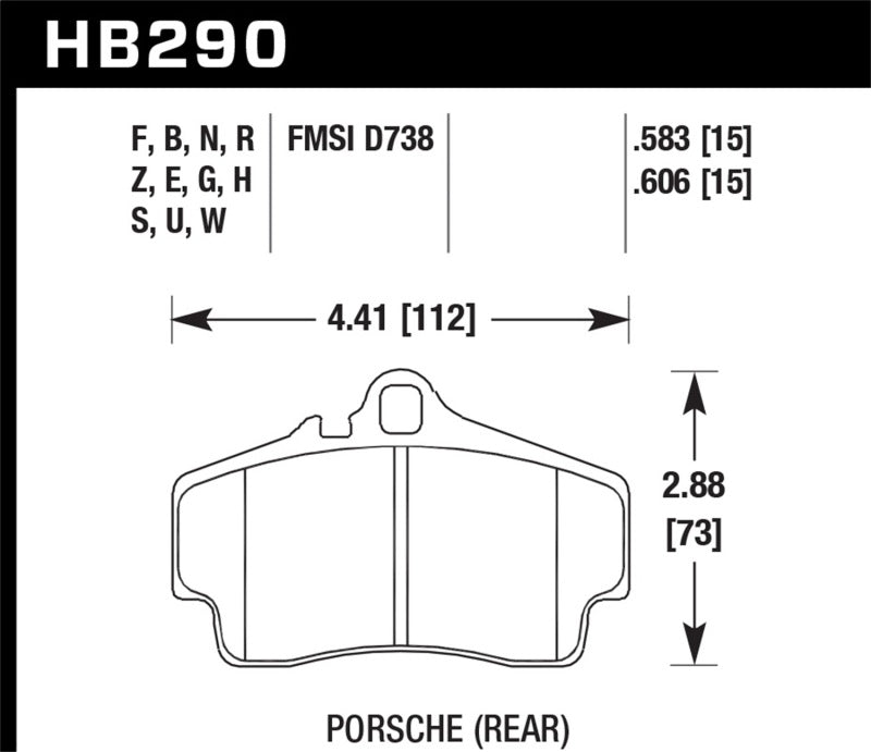 Hawk DTC-30 Race Rear Brake Pads - 99-08 Porsche 911 (996) Carrera 4 / 97-04 Porsche Boxster s - HB290W.606