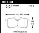Hawk DTC-30 Race Rear Brake Pads - 00-07 Ford Focus - HB430W.547