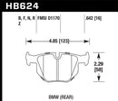 Hawk HP+ Sport Rear Brake Pads - 06 BMW 330i/330xi / 07-09 335i / 07-08 335xi / 09 335d / 08-09 328i - HB624N.642