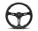 MOMO Gotham 350mm Black Leather Steering Wheel with Black Spokes