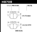 Hawk HPS 5.0 Street Front Brake Pads - 18-19 BMW X6 xDrive35i 3.0L - HB708B.738