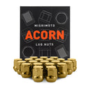 Mishimoto Steel Acorn Lug Nuts M12x1.50 - 20pc Set - Gold - MMLG-AC1215-20GD