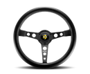 MOMO Prototipo 350mm Steering Wheel with Black Leather and White Stitching, Black Spokes - Part PRO35BK2B