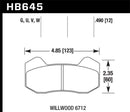 Hawk DTC-50 Race Brake Pads - Wilwood 6712 Calipers - HB645V.490