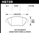 Hawk HPS 5.0 Street Front Brake Pads - 2013 Fiat 500 Abarth - HB739B.715