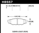 Hawk Ceramic Street Rear Brake Pads - 08 WRX - HB557Z.545