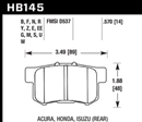Hawk ER-1 Race Rear Brake Pads - Honda/Acura/Suzuki (Track Only) - HB145D.570