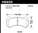 Hawk DTC-70 Race Front Brake Pads - 09-11 Nissan GT-R - HB650U.730