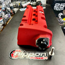 Dry Creation K-Series Valve Cover for Mechanical Fuel Pump - Red - Logo