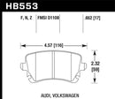 Hawk HPS Street Rear Brake Pads - 06-07 Audi A6 Quattro / 03-04 RS6 / 04-08 S4 - HB553F.652