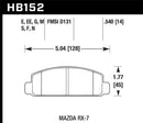 Hawk ER-1 Race Front Brake Pads - 88-91 Mazda RX-7 1.3L 10th Anniversary 1 Piston Caliper - HB152D.540