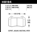 Hawk HPS 5.0 Street Front Brake Pads - 92-02 Dodge Viper - HB194B.665