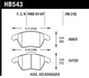 Hawk ER-1 Race Front Brake Pads - 06-11 Audi A3 2.0L Base - HB543D.760