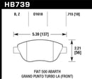 Hawk HPS 5.0 Street Front Brake Pads - 2013 Fiat 500 Abarth - HB739B.715