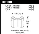 Hawk DTC-70 Race Rear Pads - 03-06 Evo / 04-09 STi / 03-07 350z Track - HB180U.560