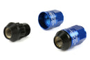 Project Kics Leggdura Racing Shell Type Lug Nut 35mm Closed-End Look 16 Pcs + 4 Locks 12X1.5 Blue - WCL3511U