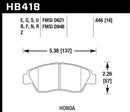 Hawk Blue 9012 Race Front Brake Pads - 02-06 RSX (non-S) / 03-09 Civic Hybrid / 04-05 Civic Si - HB418E.646