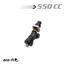Blox Racing Eco-Fi Street Injectors 550cc/min w/1/2in Adapter Honda B/D/H Series (Single Injector) - BXEF-06514.11-550-SP