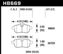 Hawk HP+ Sport Rear Brake Pads - 09-12 BMW Z4 - HB669N.671