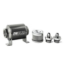 DeatschWerks Stainless Steel 6AN Inline Fuel Filter Housing Kit - 10 Micron, Universal, 70mm Length