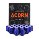 Mishimoto Steel Acorn Lug Nuts M12x1.50 - 20pc Set - Blue - MMLG-AC1215-20BL