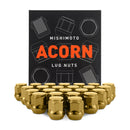 Mishimoto Steel Acorn Lug Nuts M12x1.50 - 24pc Set - Gold - MMLG-AC1215-24GD