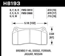 Hawk Ceramic Street Front or Rear Brake Pads - 09-16 Nissan GT-R (Rear), 08-11 Audi R8 (Rear), 03-15 Viper - HB193Z.670