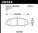 Hawk Ceramic Street Front Brake Pads - 05-10 Ford Mustang GT & V6 / 07-08 Shelby GT - HB484Z.670