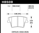 Hawk HPS 5.0 Street Rear Brake Pads - 05-10 Chrysler 300 (except SRT8) / 08-10 Dodge Challenger SE/RT - HB508B.675