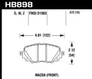 Hawk Ceramic Street Front Brake Pads - 17-19 Fiat 124 Spider - HB898Z.572