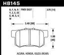 Hawk DTC-70 Race Rear Brake Pads - 02-06 Acura RSX / 02-11 Honda Civic Si / 00-09 S2000 - HB145U.570