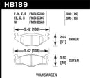 Hawk Blue 9012 Race Front Brake Pads Volkswagen - HB189E.595