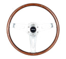 NRG Classic Wood Grain Wheel, 365mm, 3 spoke center in polished aluminum, wood with metal accents - ST-065