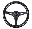 NRG Black Sparkled Wood Grain Wheel, 310mm, 3 spoke center in Black - ST-310BSB-BK
