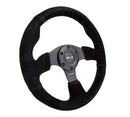 NRG Reinforced Steering Wheel - Suede Steering Wheel 320mm w/ BLACK stitch - RST-012S