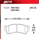 Hawk HP+ Front Pads - 93 Probe - HB219N.634-XXX **CLEARANCE**
