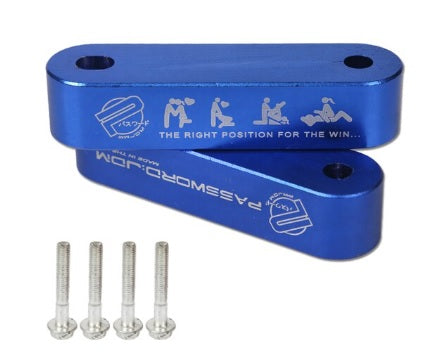 Hood Risers Kit Hood Riser Kit Billet Aluminum - 2Pc w/ Washer - Blue - HR001BL