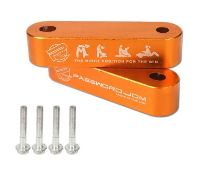 Hood Risers Kit Hood Riser Kit Billet Aluminum - 2Pc w/ Washer - Orange - HR001OR