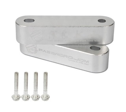 Hooded Riser Hood Riser Kit Billet Aluminum - 2Pc w/ Washer - Silver - HR001SL