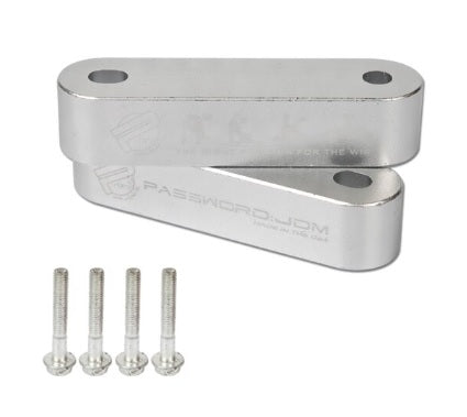 Hood Riser Kit Billet Aluminum - 2Pc w/ Washer - Silver - HR001SL