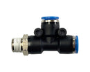 Quick Disconnect TEE Low Temp Fitting for 1/4" Tubing *1/8 NPT ON RUN* - QD-TEE-1/8NPT-LOTEMP-RUN